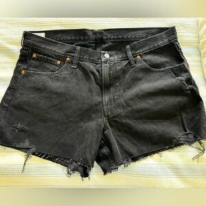 Gap black fringed cut off shorts.